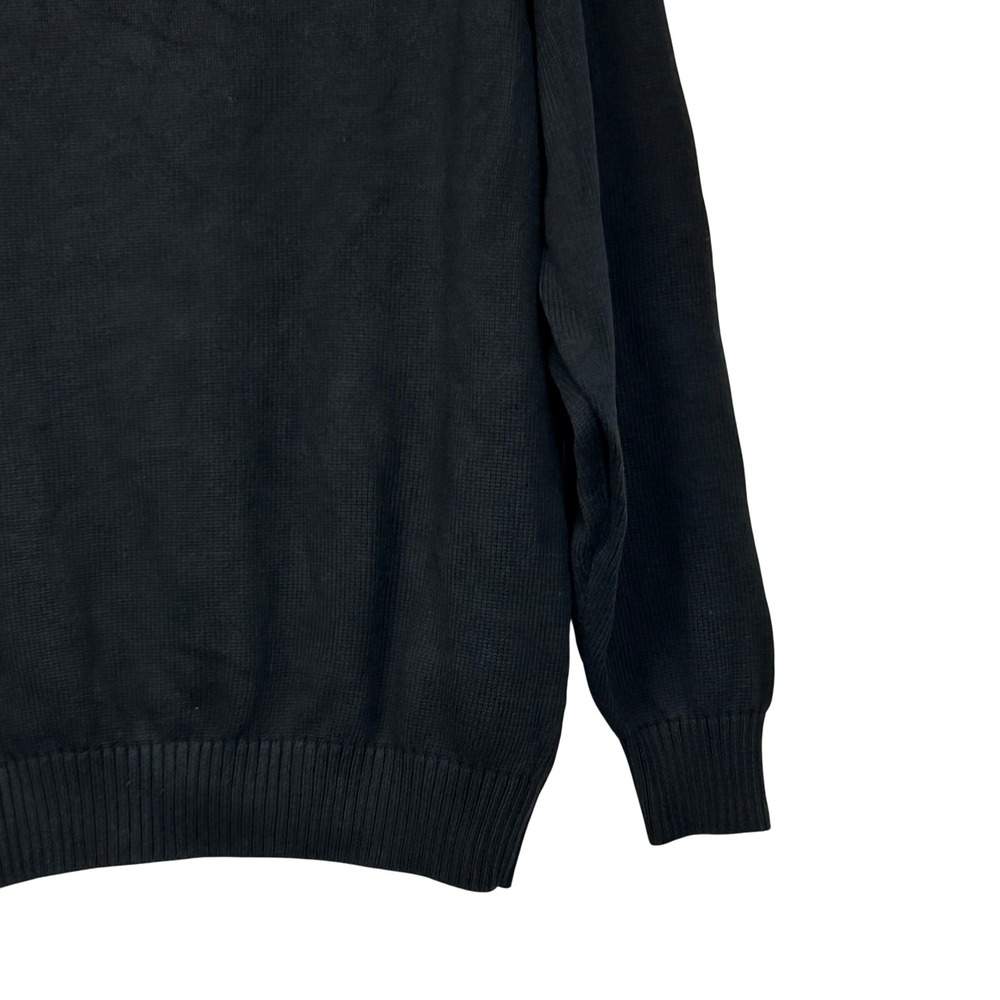 Geoffrey Beene Sweater Mens XXL Black Cotton Textured Grid Pattern Crew Neck - Picture 11 of 13
